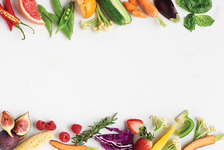 Fruit And Vegetables On Table