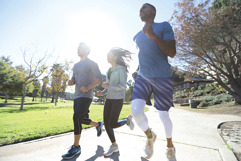Group Running In Park