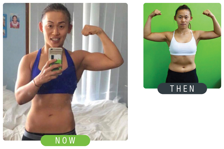 Woman Then Now Fitness Strength