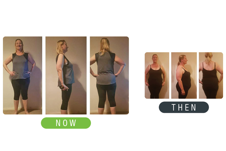 Woman Then Now Weight Loss