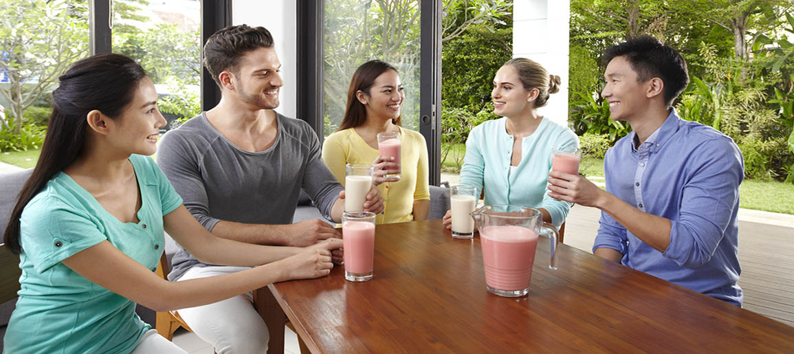Friends Sharing a Healthy Shake Party