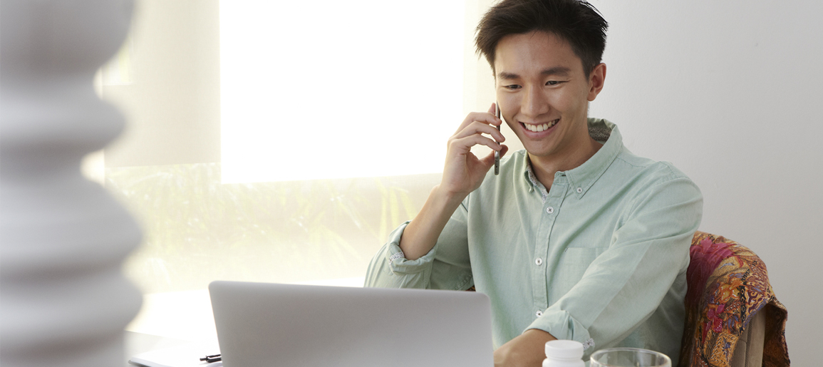 APAC Lifestyle Shoot - Man on the Phone with Tea