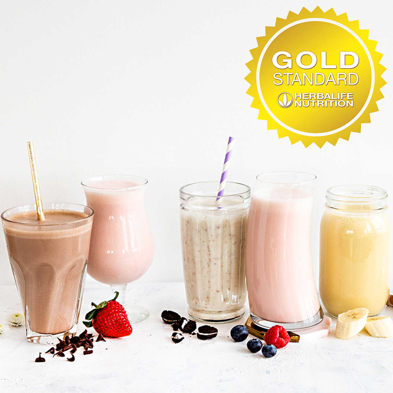 herbalife nutrition formula 1 shakes and gold standard badge